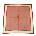 YSL YVES SAINT LAURENT vintage red silk scarf