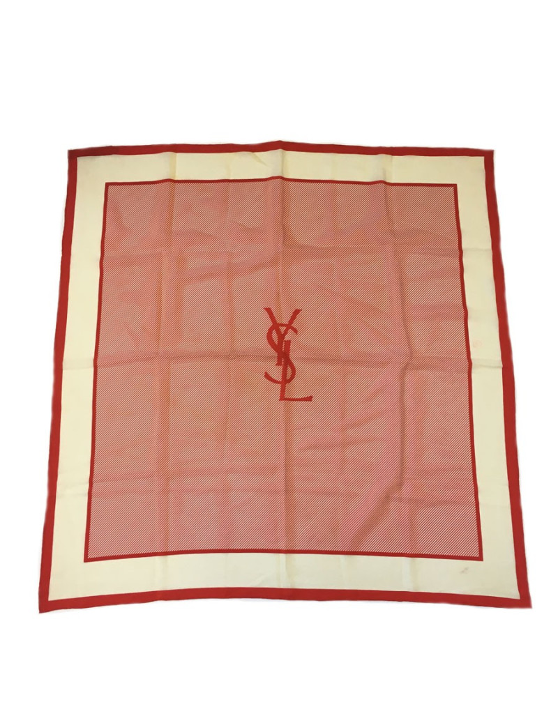 YSL YVES SAINT LAURENT vintage red silk scarf