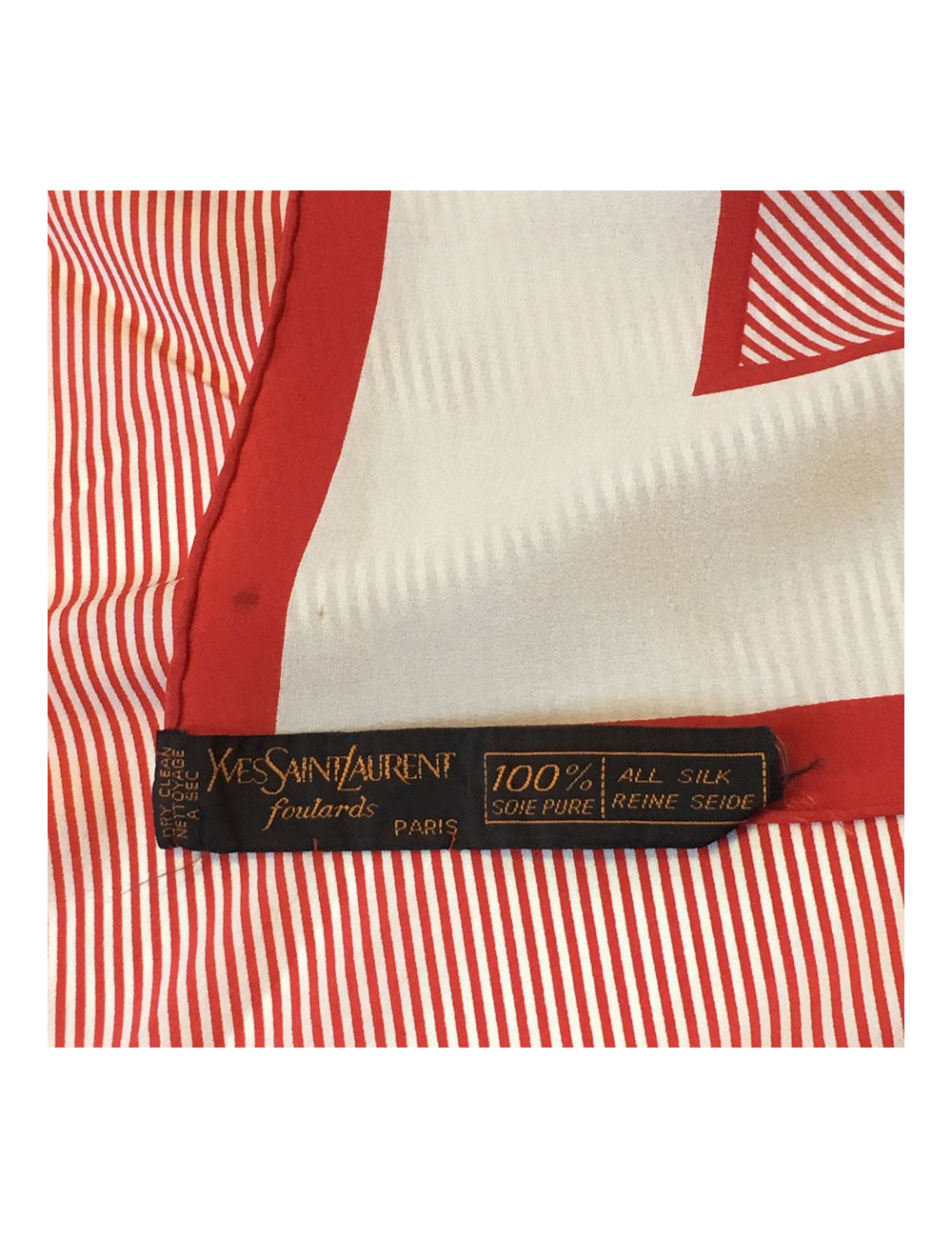 YSL YVES SAINT LAURENT vintage red silk scarf