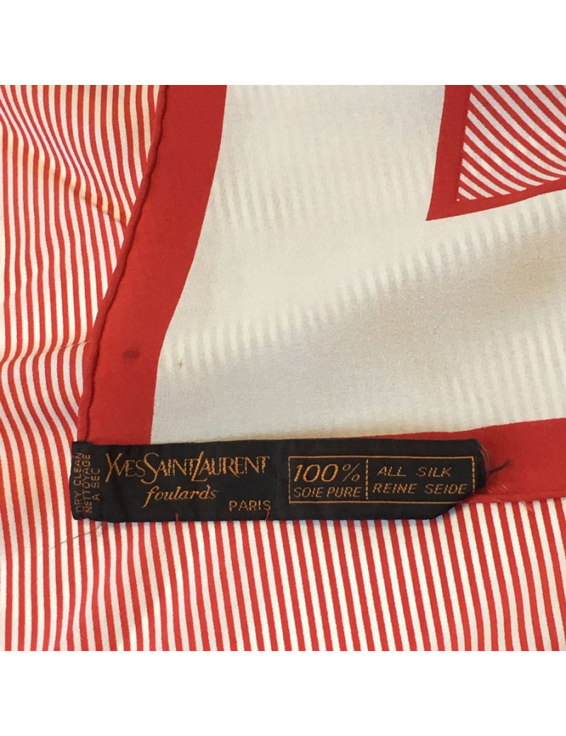 YSL YVES SAINT LAURENT vintage red silk scarf