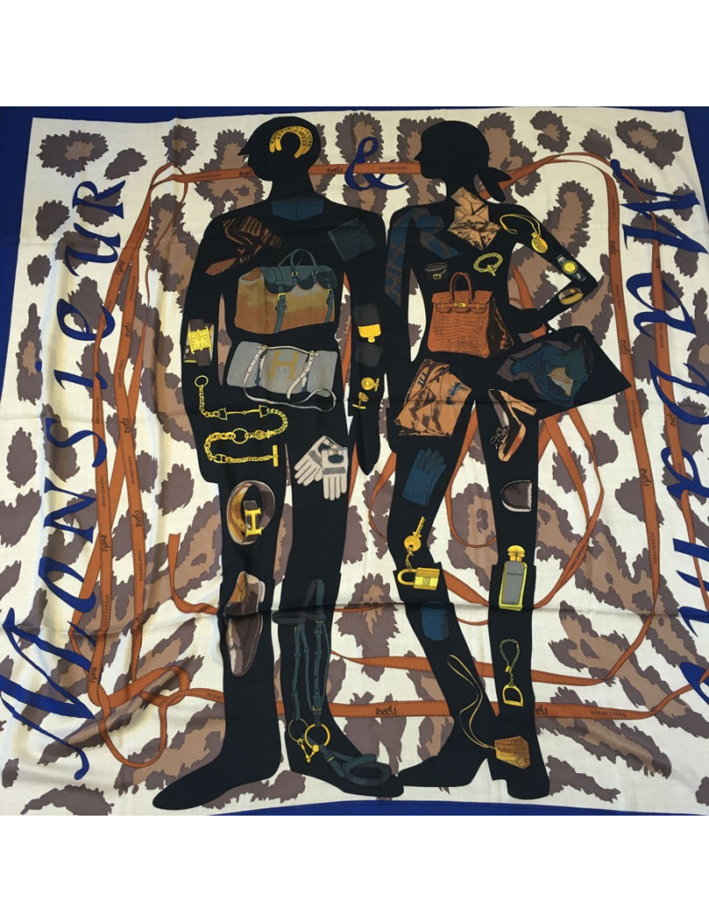 xxx Châle HERMES en cachemire et soie