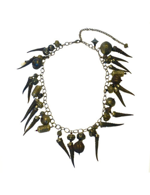 xxx Sautoir ELIE SAAB en métal argenté vieilli