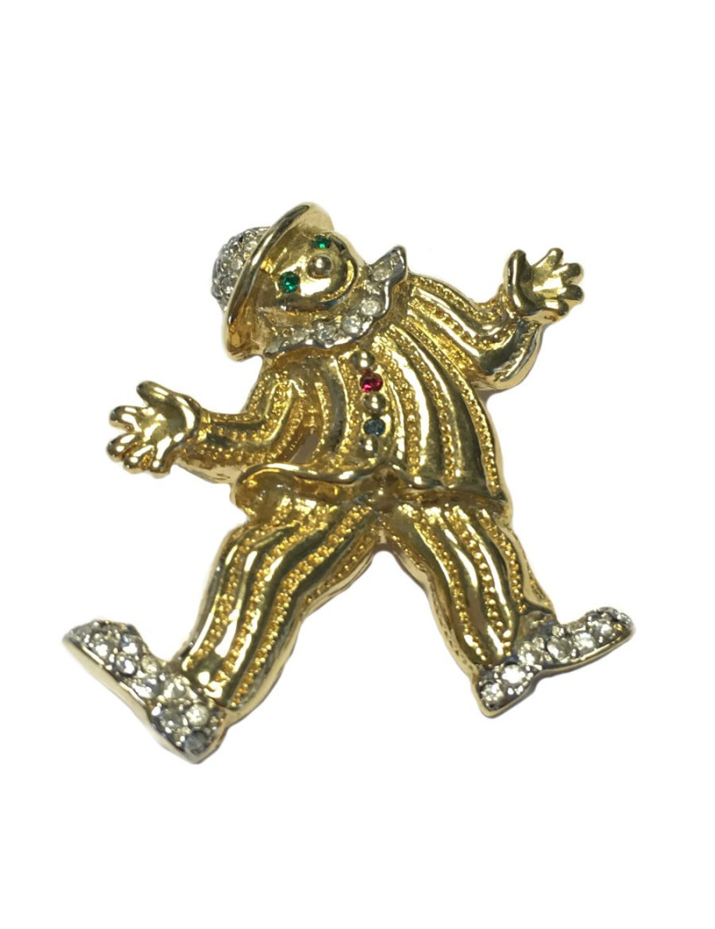 Broche COURREGES "clown" 80 ' serti