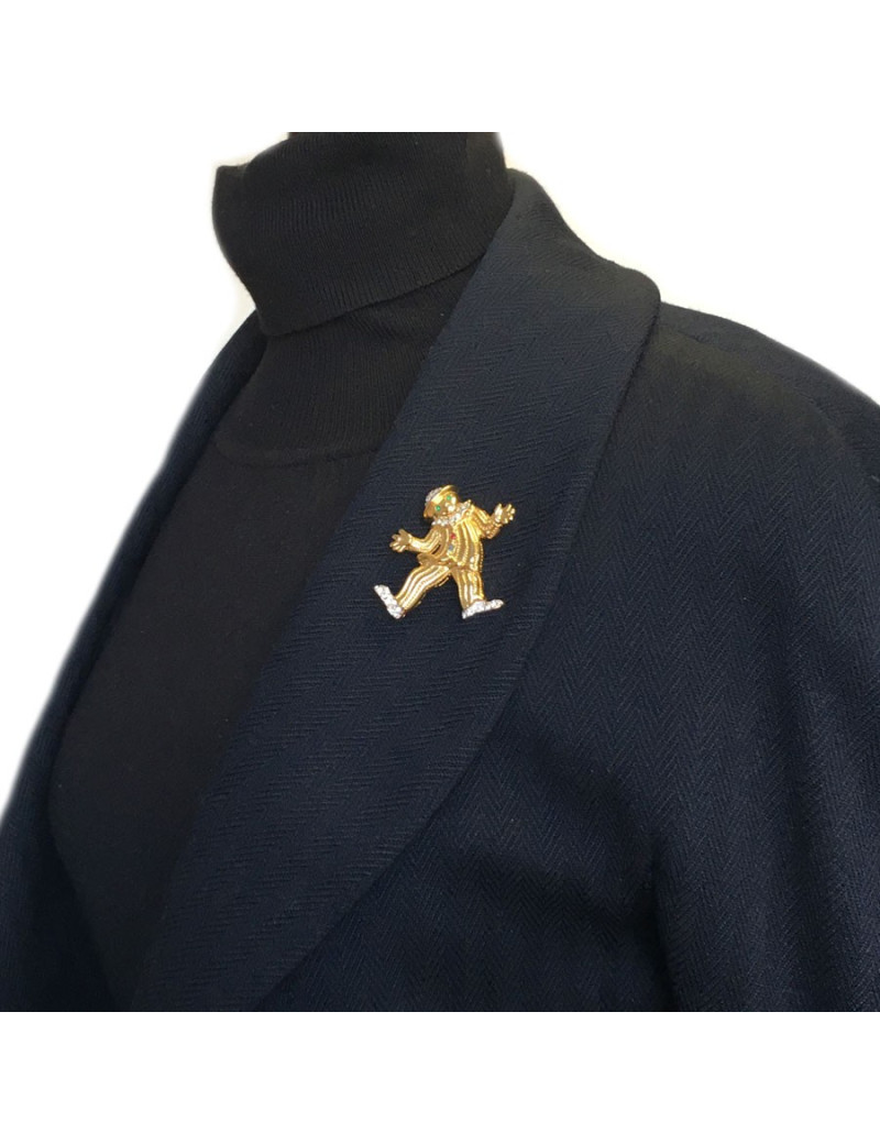 Broche COURREGES "clown" 80 ' serti