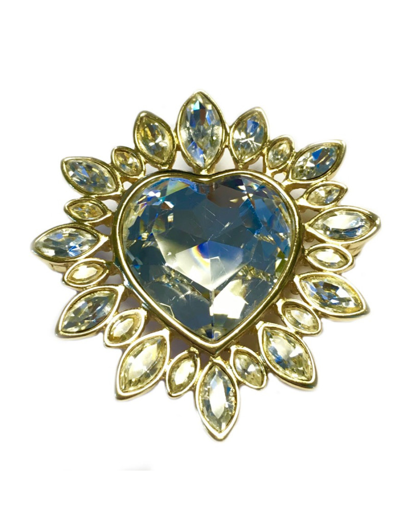 YSL YVES SAINT LAURENT heart brooch