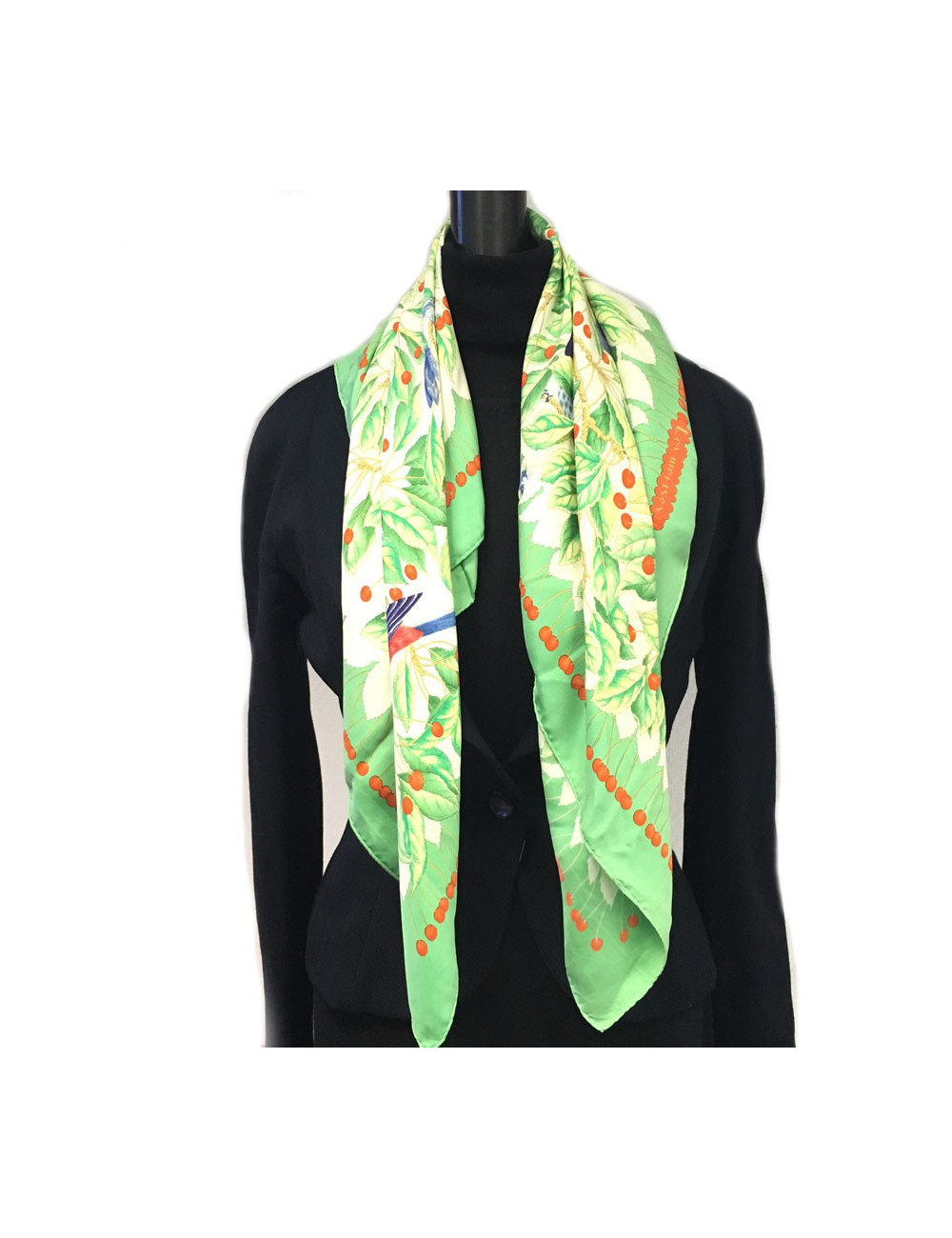 Hermès "Les Merises" in multicolored silk