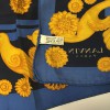 LANVIN vintage silk scarf blue and gold