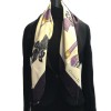 CHRISTIAN DIOR beige and purple silk scarf