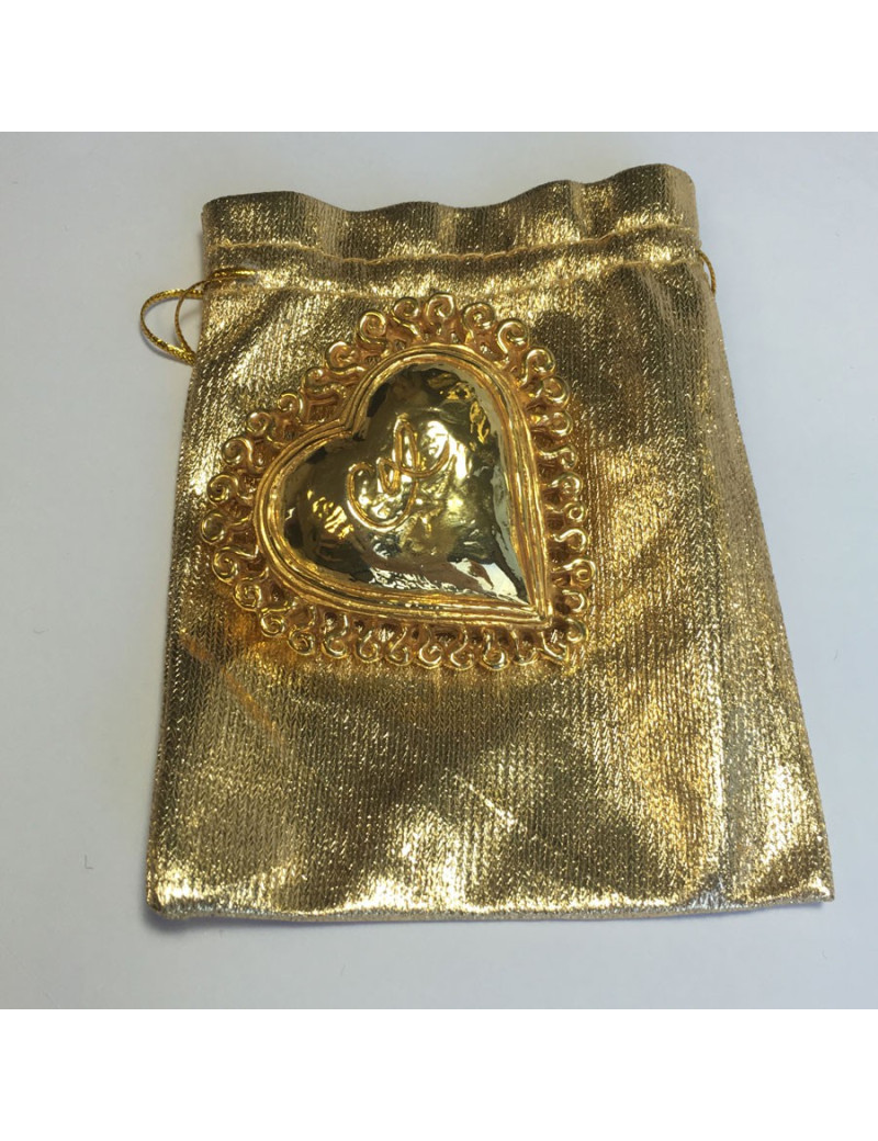 CHRISTIAN LACROIX heart brooch in gilded metal
