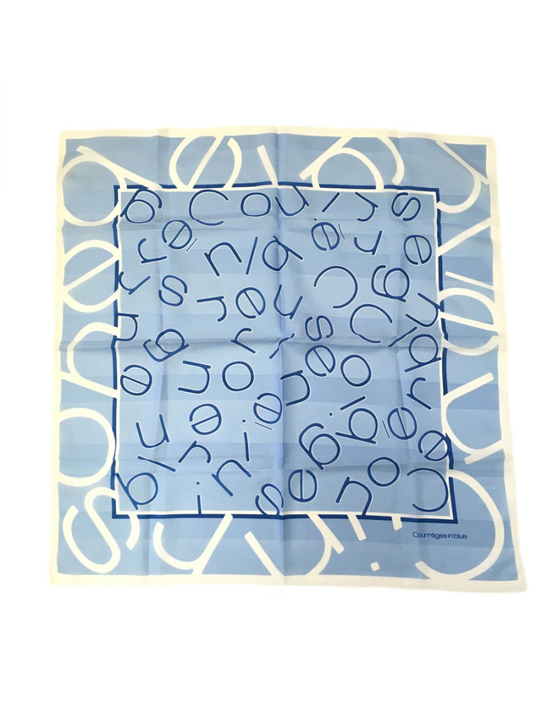 XXX Foulard COURREGES en polyester bleu clair