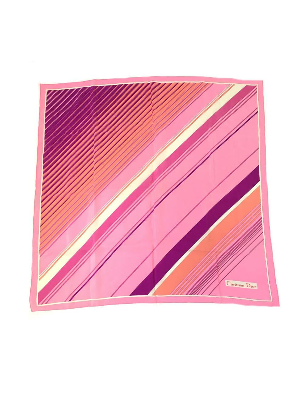 xxx Foulard CHRISTIAN DIOR en soie rose