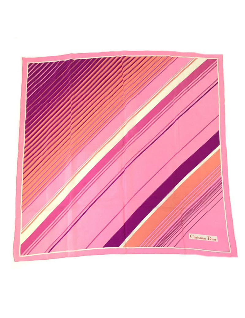 xxx Foulard CHRISTIAN DIOR en soie rose
