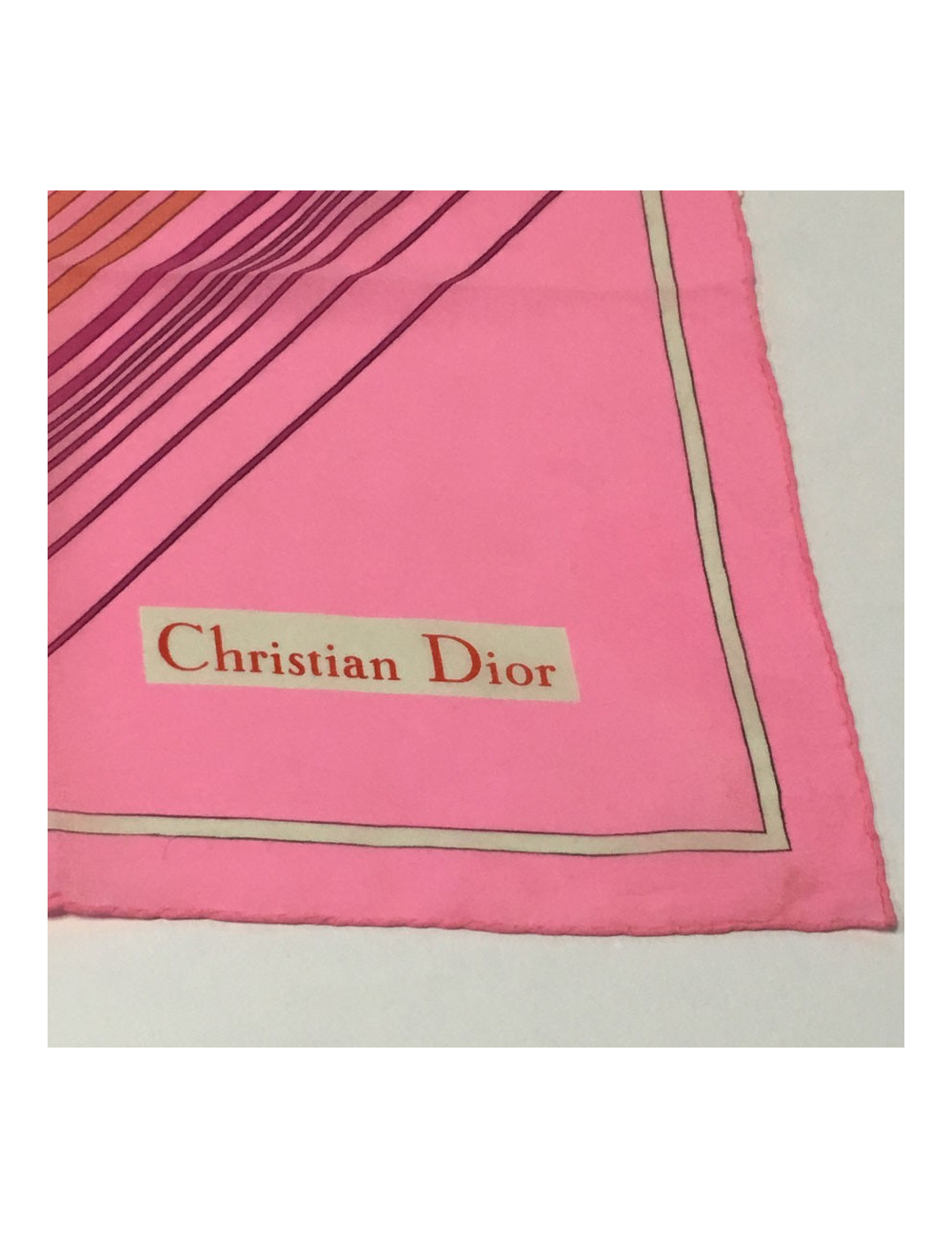 xxx Foulard CHRISTIAN DIOR en soie rose