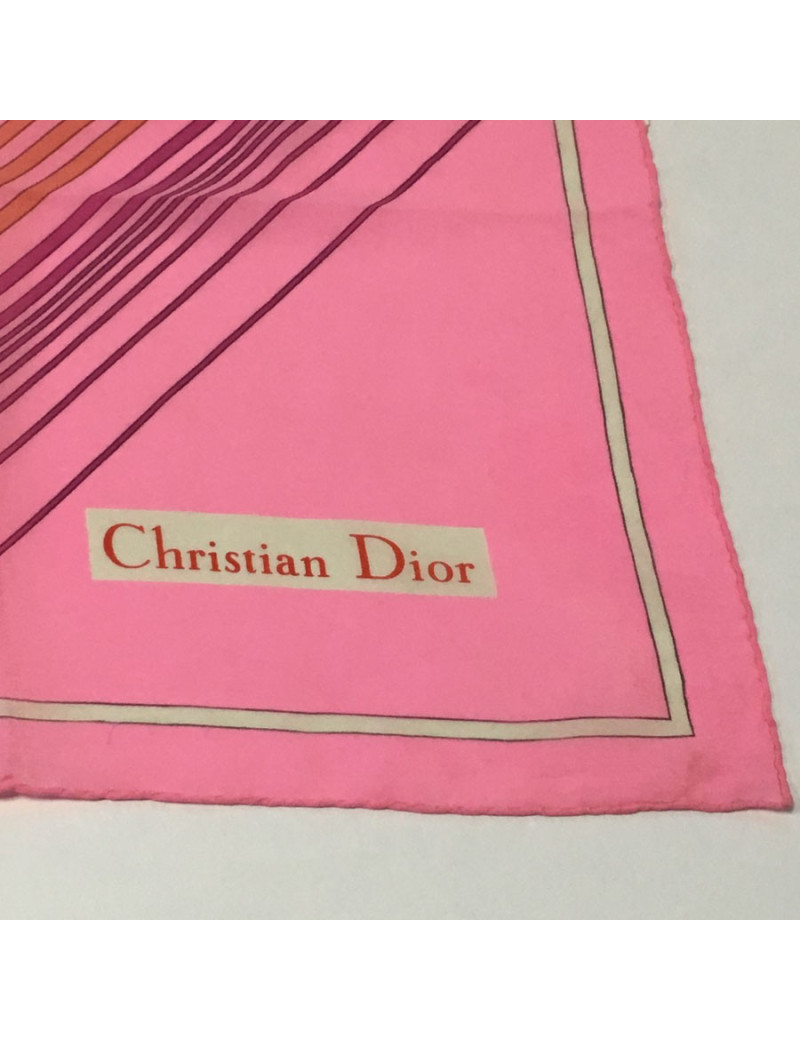 xxx Foulard CHRISTIAN DIOR en soie rose