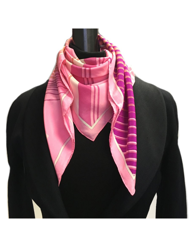 xxx Foulard CHRISTIAN DIOR en soie rose