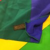 xxx Foulard YSL YVES SAINT LAURENT en soie jaune, bleu, vert et rouge, vintage