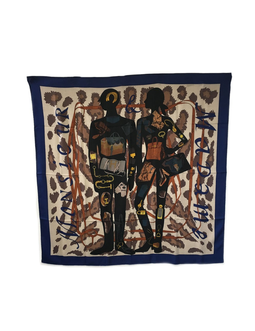 Shawl HERMES "Dear" in cashmere and silk