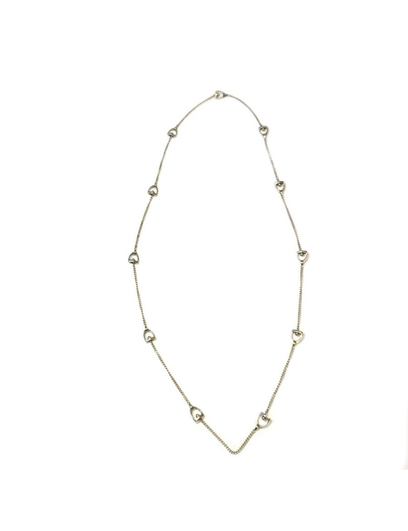 xxx Sautoir "Etriers"HERMES Vintage en argent massif