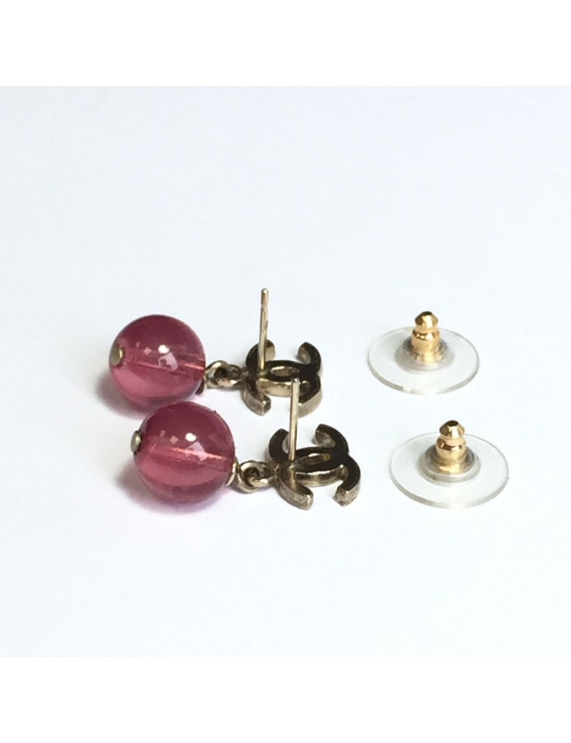 Rose nails cc CHANEL gold and Pearl Earrings