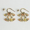 CC CHANEL Golden nails and multicolored glass earrings