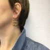 CC CHANEL Golden nails and multicolored glass earrings