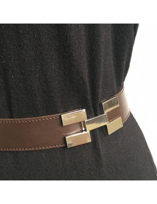 T36 brown leather HERMES belt