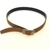 HERMES reversible belt in black box and gold taurillon clemence leather for men size 110