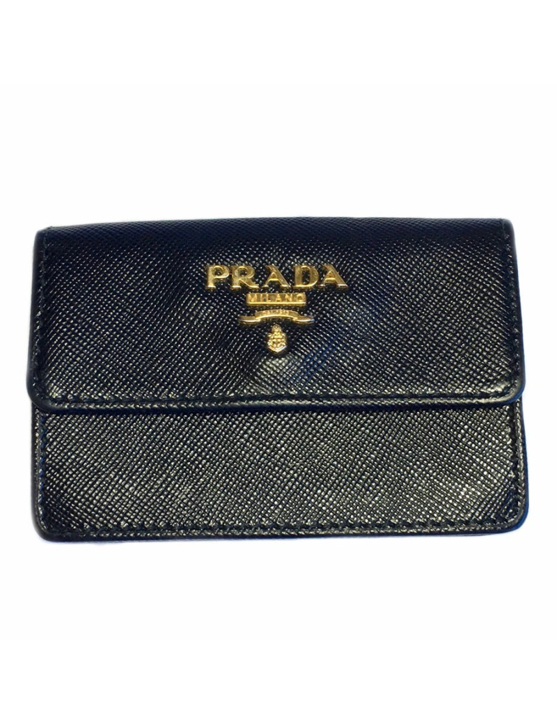 Porte-monnaie PRADA en cuir noir
