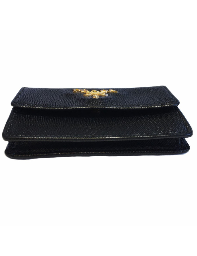 Black leather PRADA wallet