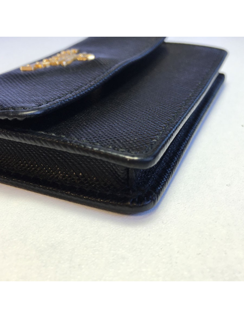 Porte-monnaie PRADA en cuir noir