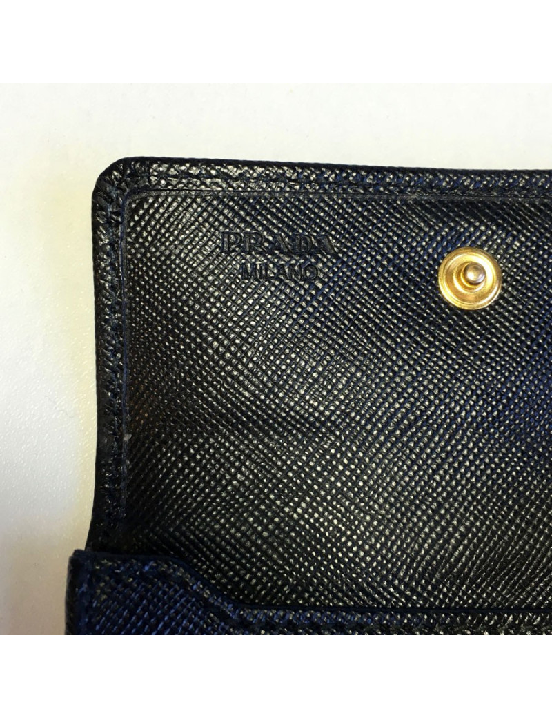 Porte-monnaie PRADA en cuir noir