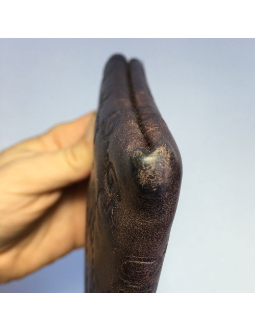 GUCCI monogram embossed brown leather pouch