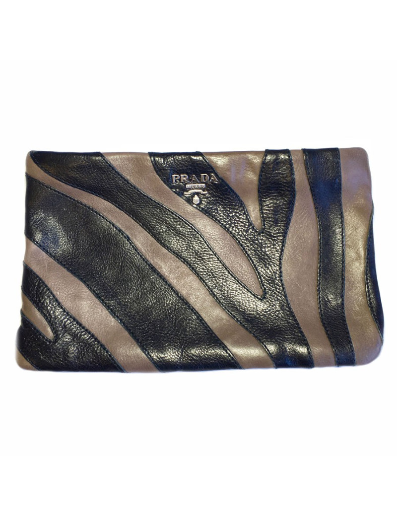 Pochette PRADA en cuir bicolore