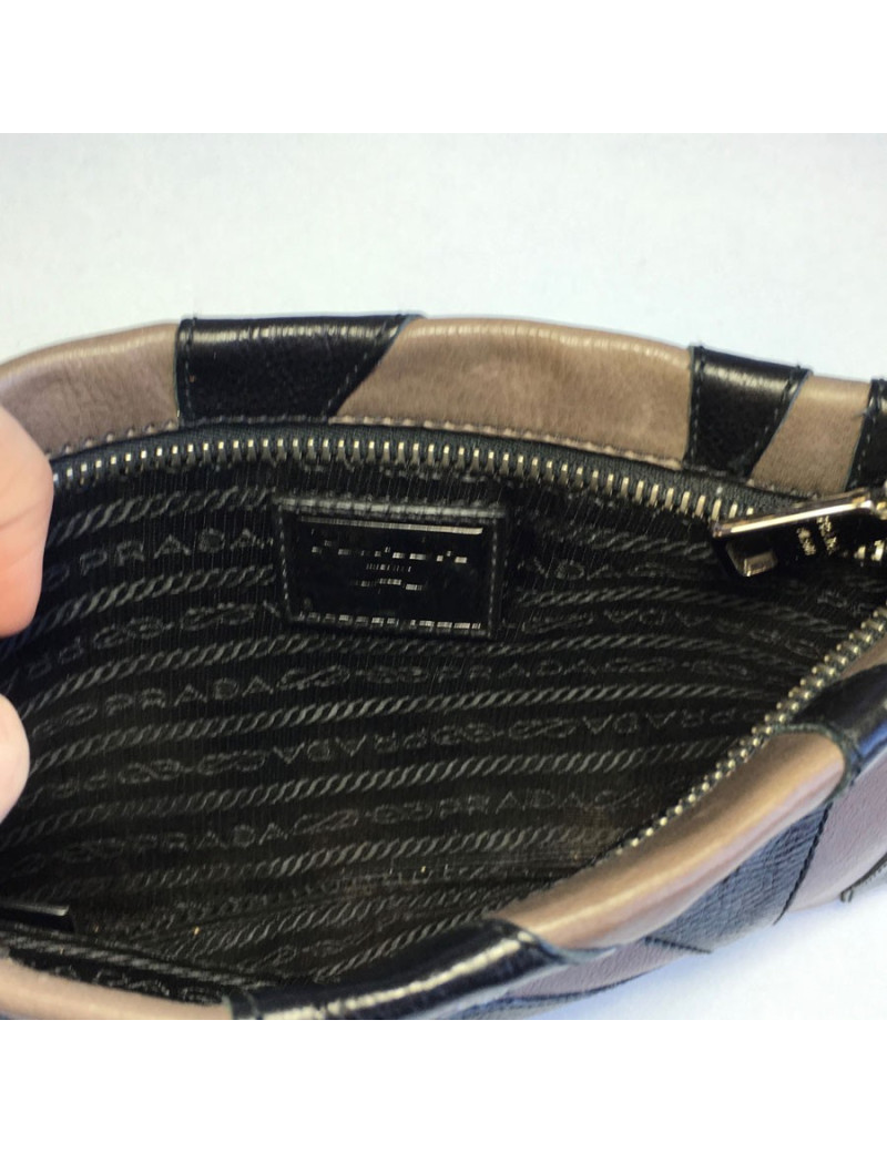 Pochette PRADA en cuir bicolore