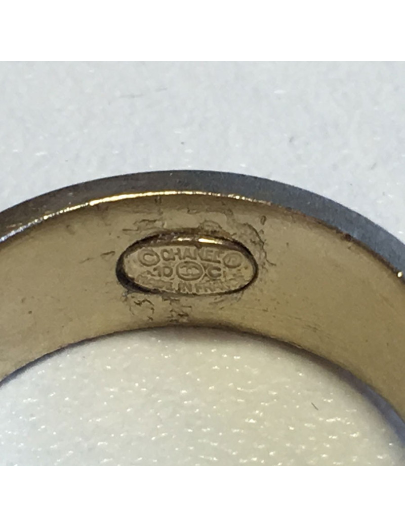 xxx Bague CHANEL en métal doré or pâle taille 51