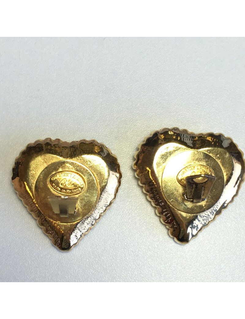 CHRISTIAN LACROIX heart clips-on earrings in gilded metal