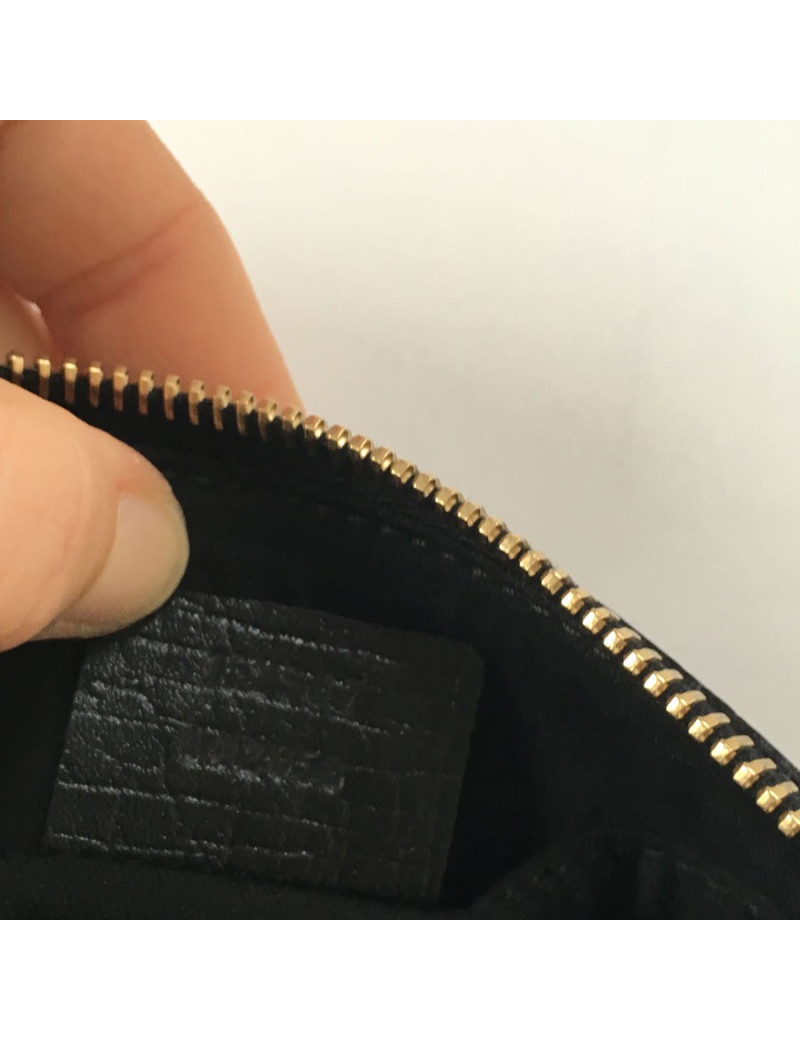 GUCCI wallet zip black monogram fabric
