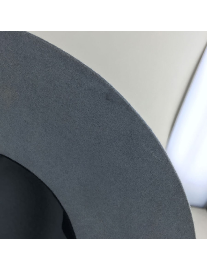 Feutre Virginie MAISON MICHEL taille S gris gros grain bordeaux