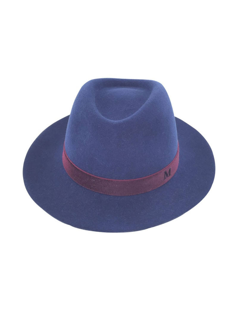 Felt Henrietta Maison MICHEL Blue Burgundy grosgrain