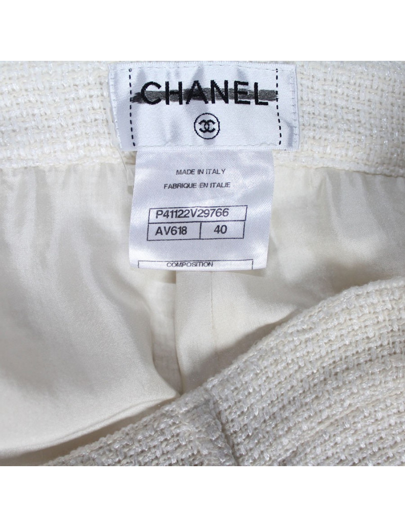Pantalon CHANEL t 40 en coton blanc et beige