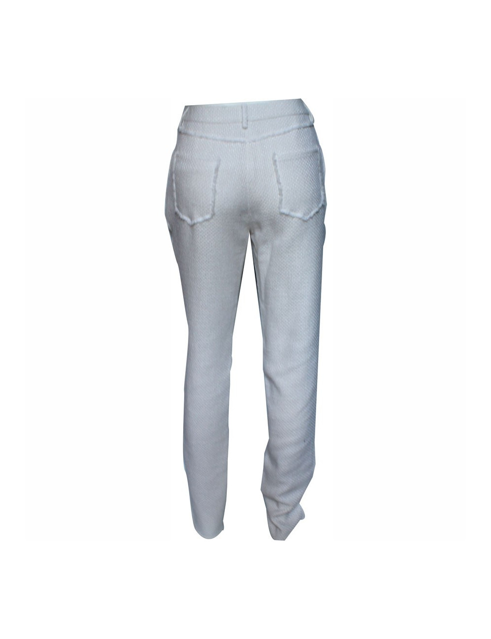 Pantalon CHANEL T40 en coton blanc et beige