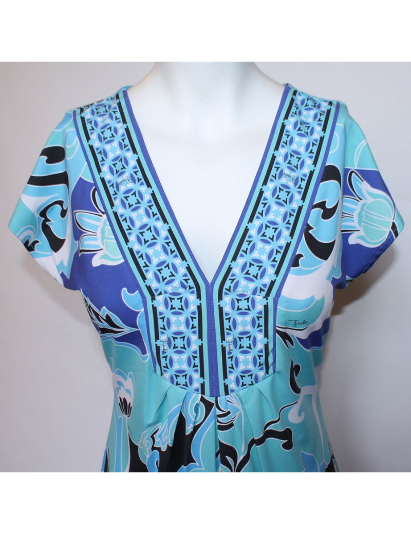 Robe EMILIO PUCCI T 38 bleue