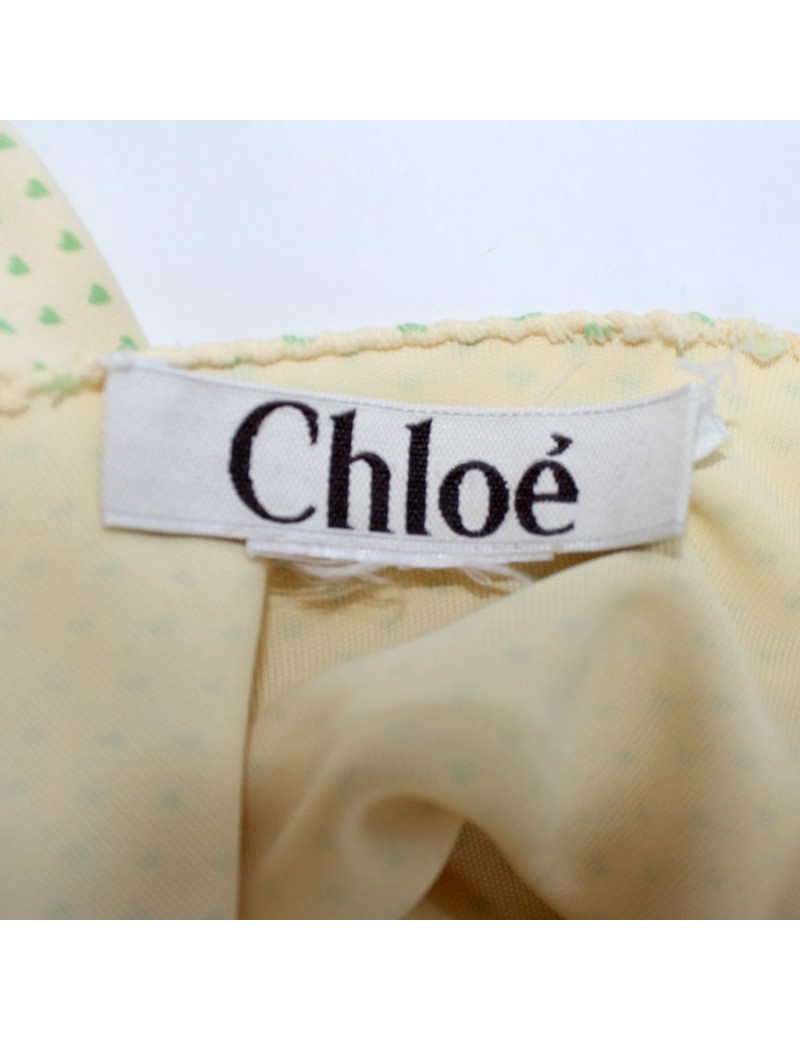CHLOE dress yellow and green hearts