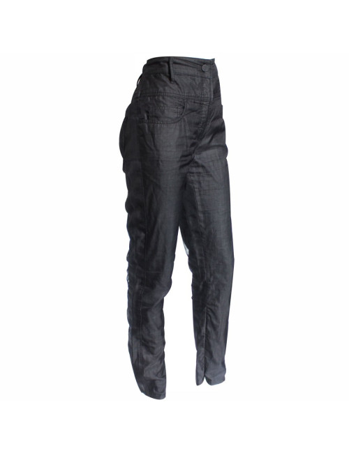 Pantalon CHANEL T 42 noir voile de soie