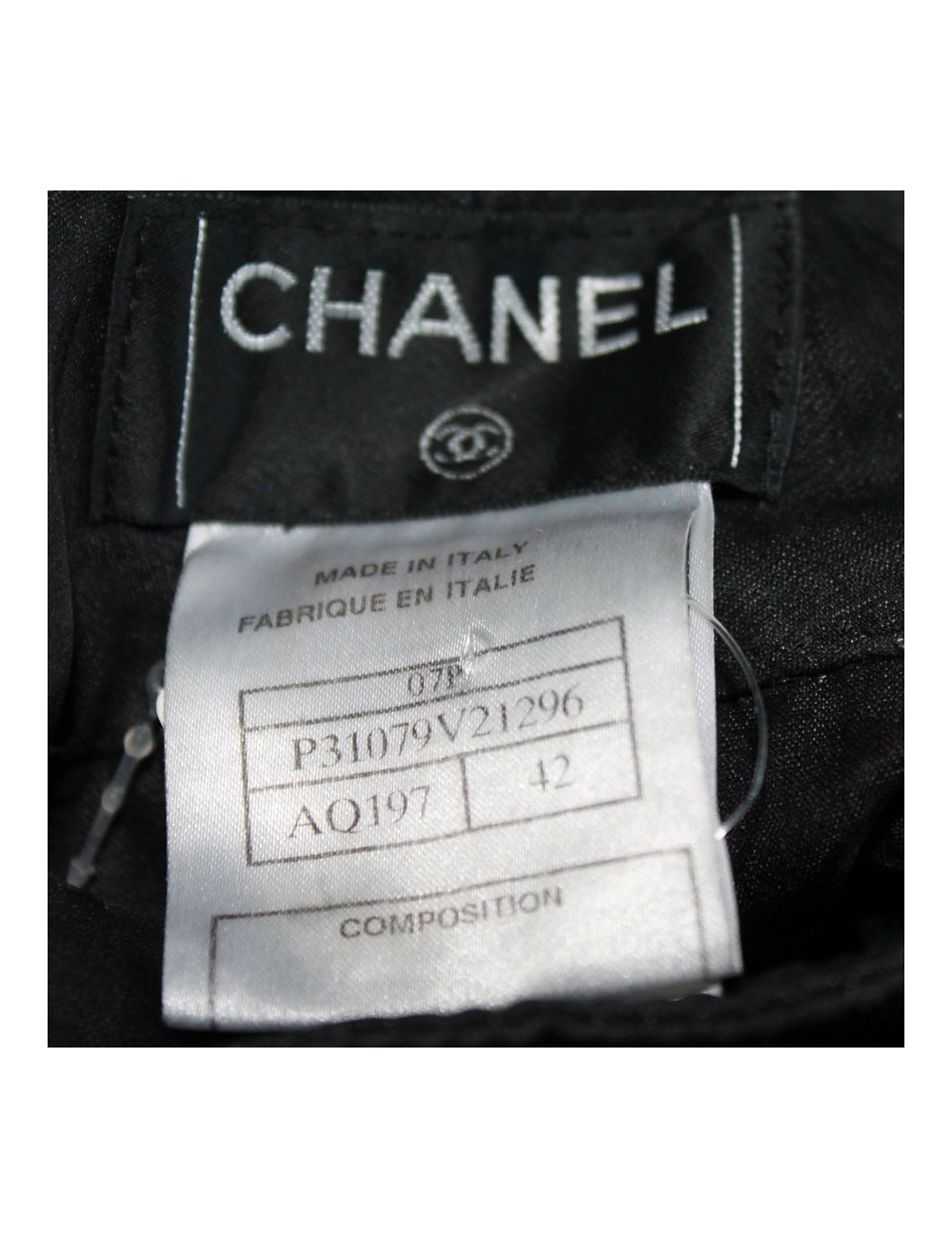Black CHANEL T 42 pants veil of silk