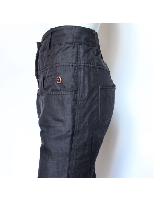 Pantalon CHANEL T 42 noir voile de soie