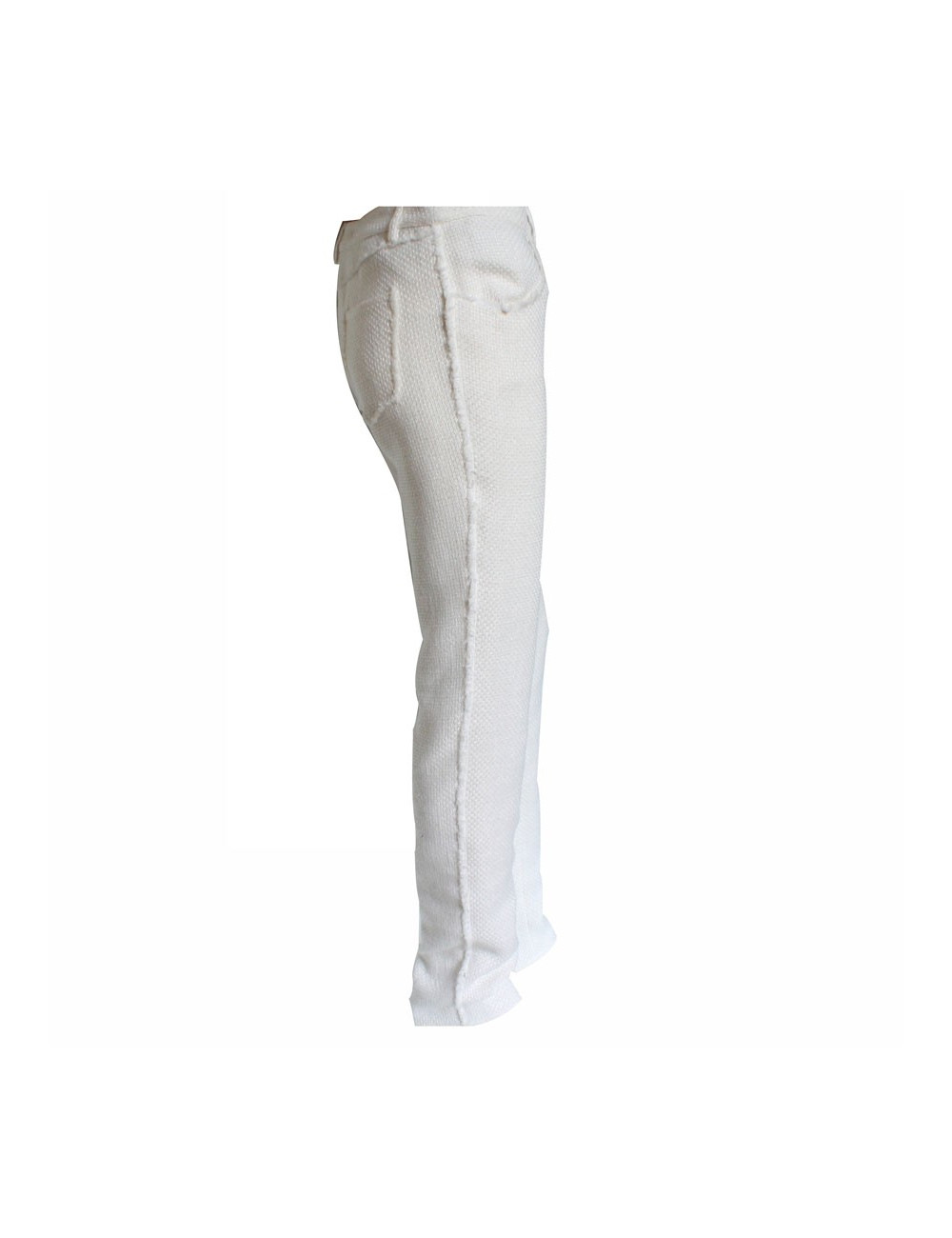Pantalon CHANEL T40 en coton blanc et beige