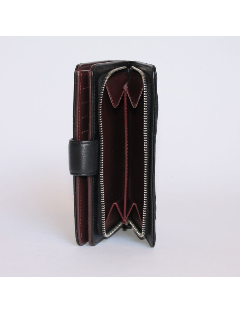 Portefeuille CHANEL cuir matelassé noir
