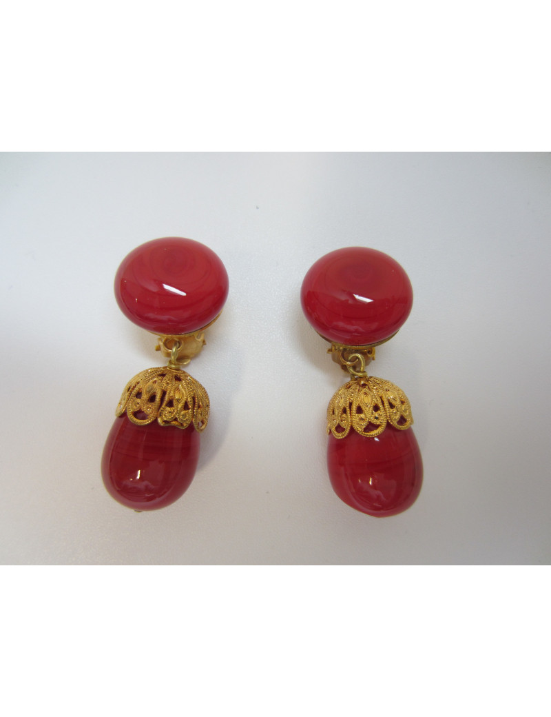 Clips pâte de verre MARGUERITE DE VALOIS