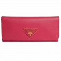 Grained leather PRADA wallet pink
